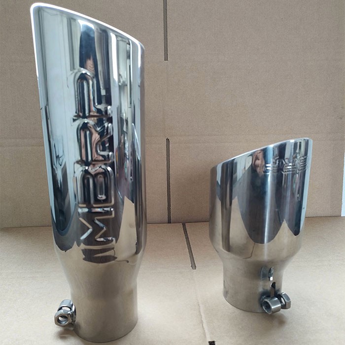 New Car Dual Exhaust 60mm Double Stainless Steel Muffler Pipe Chrome Tail Throat